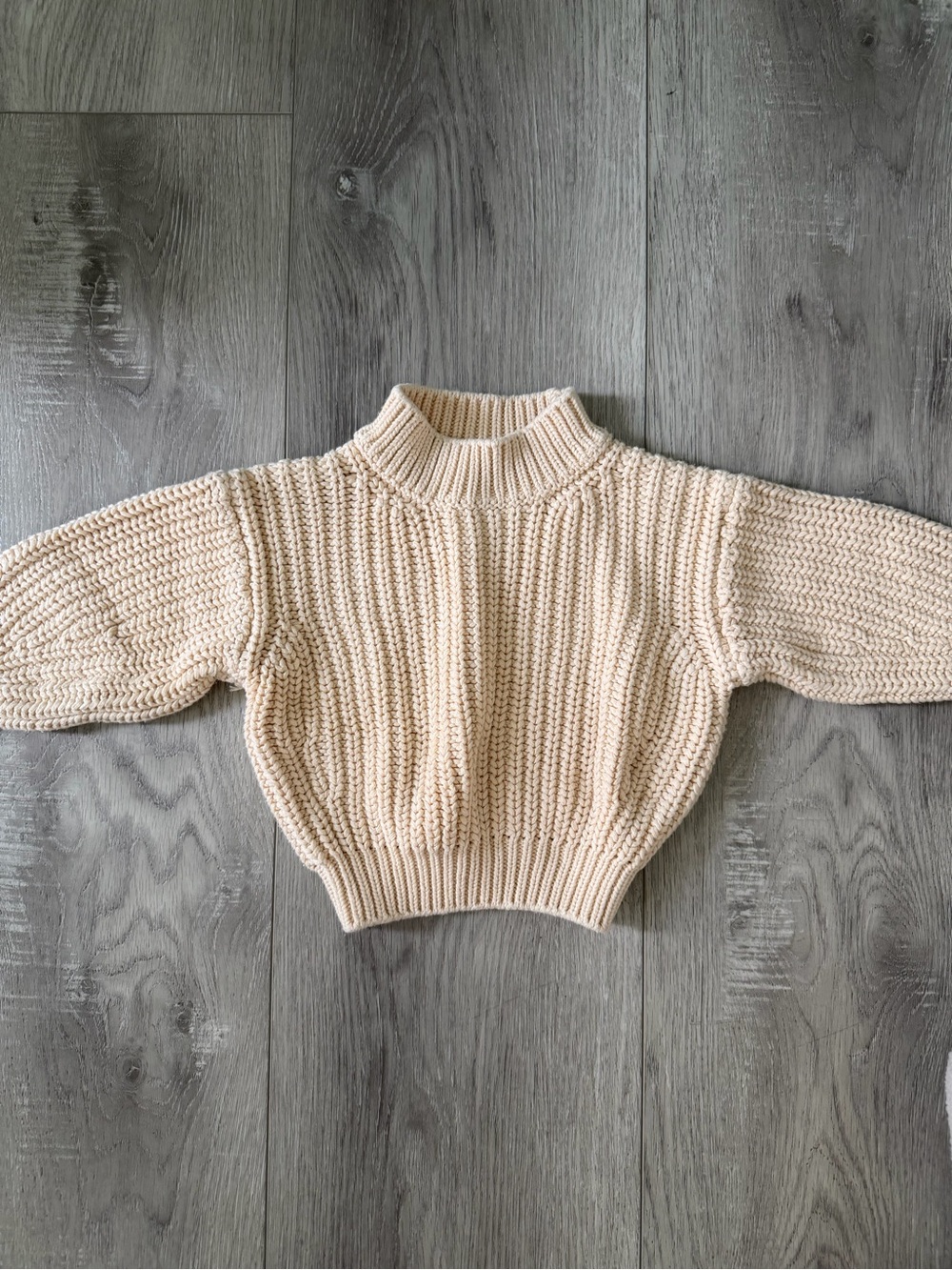 Quincy Mae Cream Chunky Mock Neck Sweater